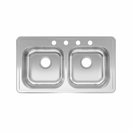 FRANKE KITCHEN SNK DBL 6.5 in. 22G RDLA3319-6-4CBN